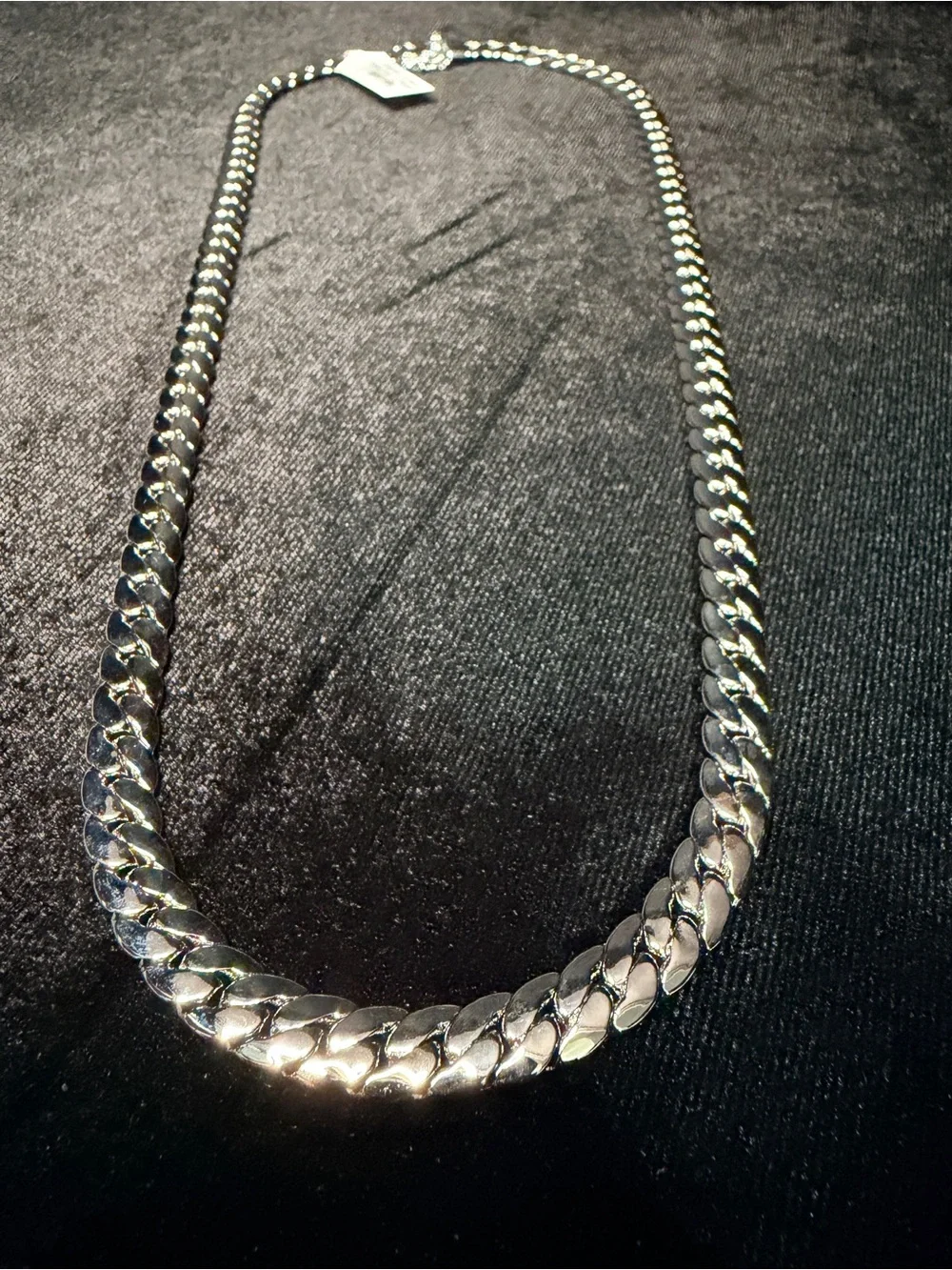 Miami Cuban 22in 8MM Italy 925 Stamped silver filled necklace w/box lock RARE